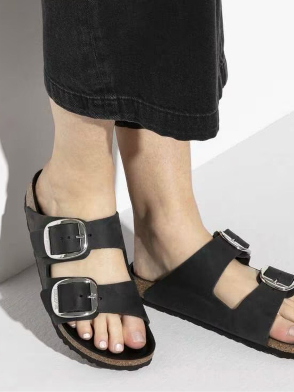 Birkenstock Black Double BIG-Buckle Slide Sandal - Picture 2 of 5